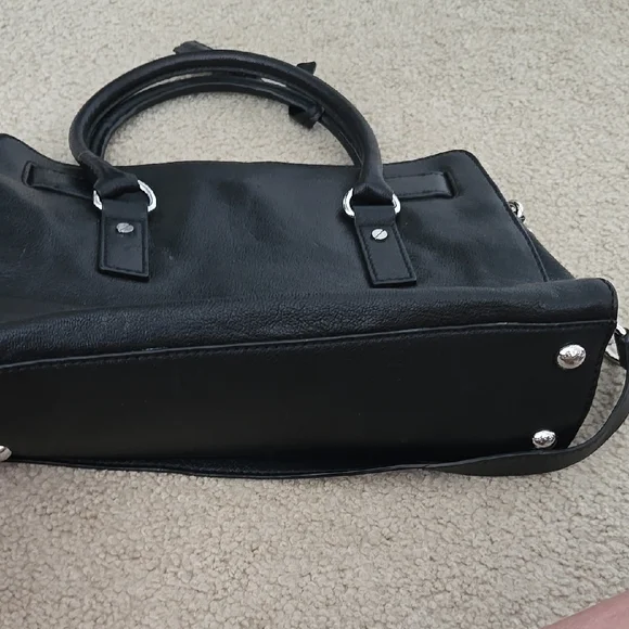 Michael Kors Hamilton Black Leather Satchel - Picture 6 of 7